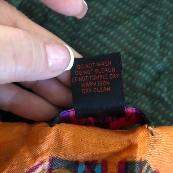 Tiara Accessory Scarf Green Multicolor Print Silk Modal Blend Soft 28x78in - Picture 8 of 8